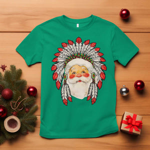 Funny Christmas Native American Indian Santa War Bonnet T Shirt TS11 Irish Green Print Your Wear