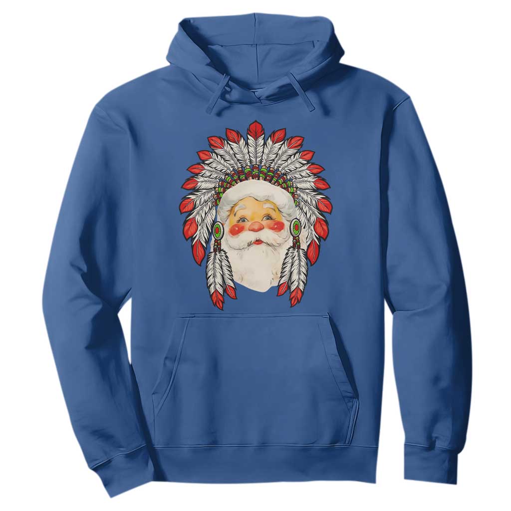 Funny Christmas Native American Indian Santa War Bonnet Hoodie TS11 Royal Blue Print Your Wear