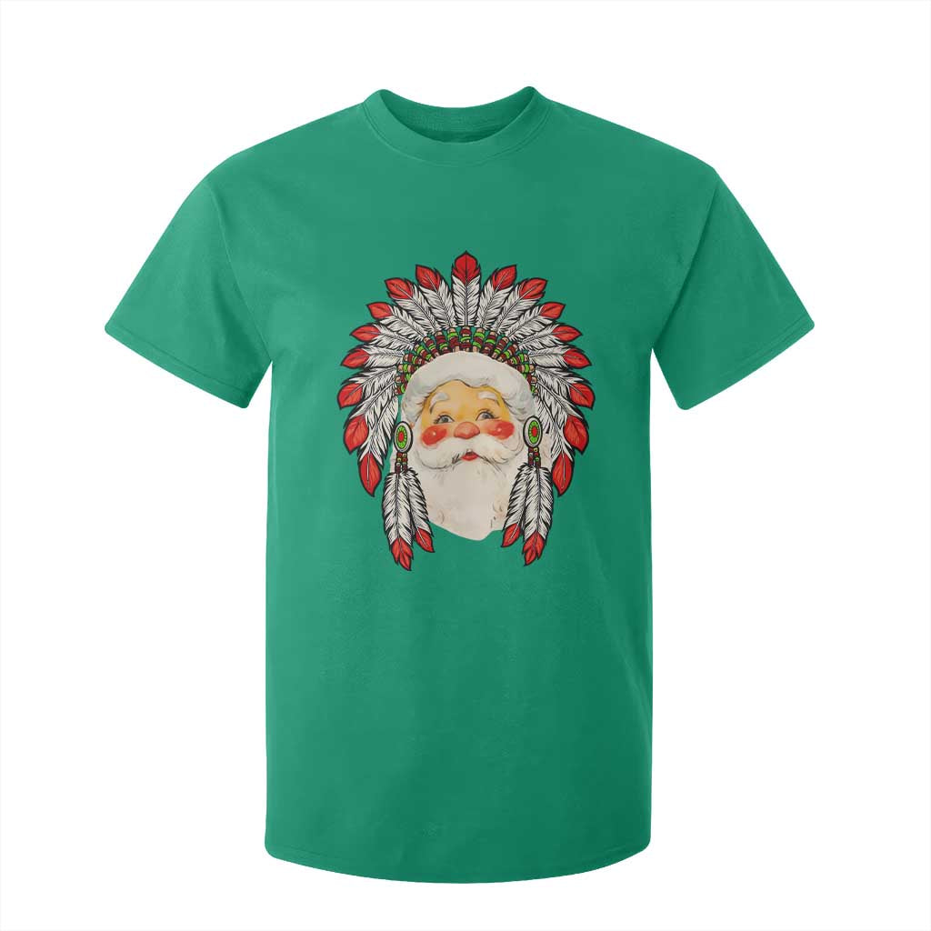 Funny Christmas Native American Indian Santa War Bonnet T Shirt For Kid TS11 Irish Green Print Your Wear