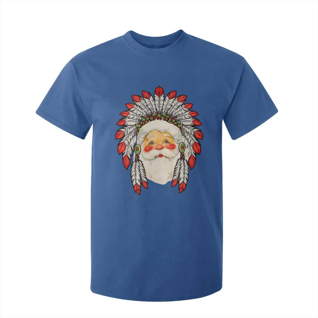 Funny Christmas Native American Indian Santa War Bonnet T Shirt For Kid TS11 Royal Blue Print Your Wear