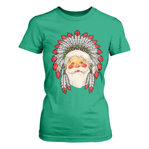 Funny Christmas Native American Indian Santa War Bonnet T Shirt For Women TS11 Irish Green Print Your Wear
