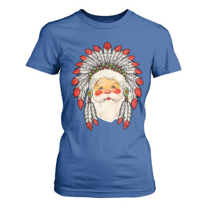 Funny Christmas Native American Indian Santa War Bonnet T Shirt For Women TS11 Royal Blue Print Your Wear