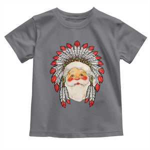 Funny Christmas Native American Indian Santa War Bonnet Toddler T Shirt TS11 Charcoal Print Your Wear