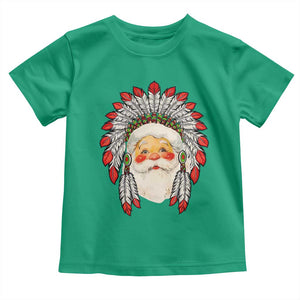 Funny Christmas Native American Indian Santa War Bonnet Toddler T Shirt TS11 Irish Green Print Your Wear