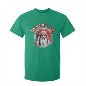 Funny Christmas Native American T Shirt For Kid Ho Ho Lay War Bonnet Santa Indian Tribes TS11 Irish Green Print Your Wear
