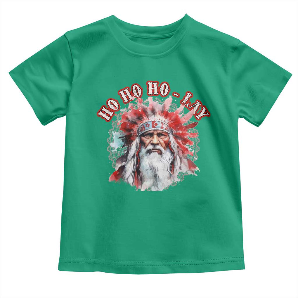 Funny Christmas Native American Toddler T Shirt Ho Ho Lay War Bonnet Santa Indian Tribes TS11 Irish Green Print Your Wear
