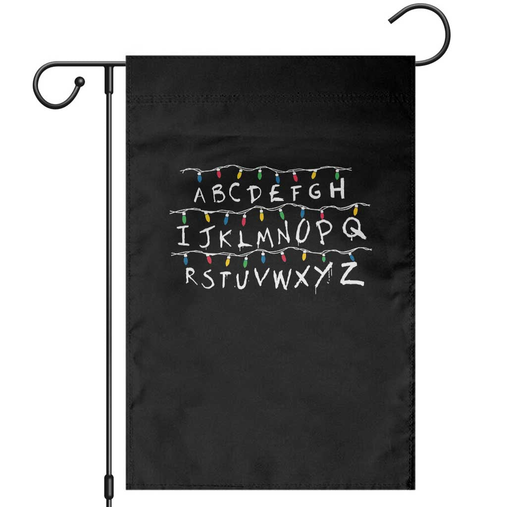 Funny Stranger Christmas Garden Flag Alphabet Xmas Lights Movie TS11 Black Print Your Wear