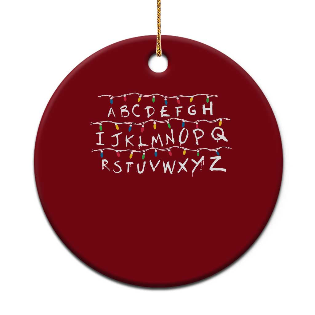 Funny Stranger Christmas Ceramic Ornament Alphabet Xmas Lights Movie TS11 1pc Red Print Your Wear