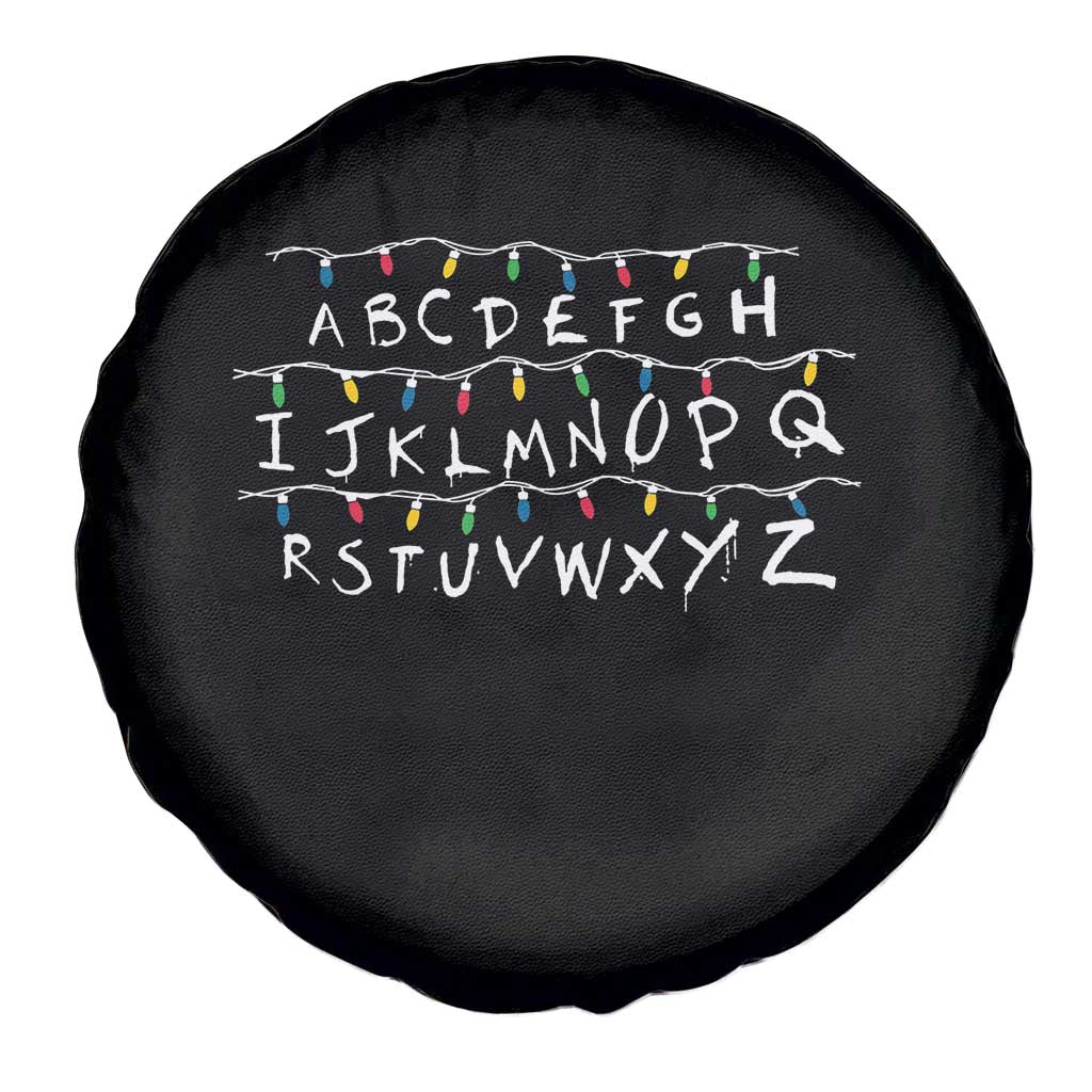 Funny Stranger Christmas Spare Tire Cover Alphabet Xmas Lights Movie TS11 Print Your Wear