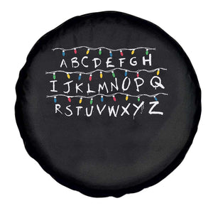 Funny Stranger Christmas Spare Tire Cover Alphabet Xmas Lights Movie TS11 Print Your Wear