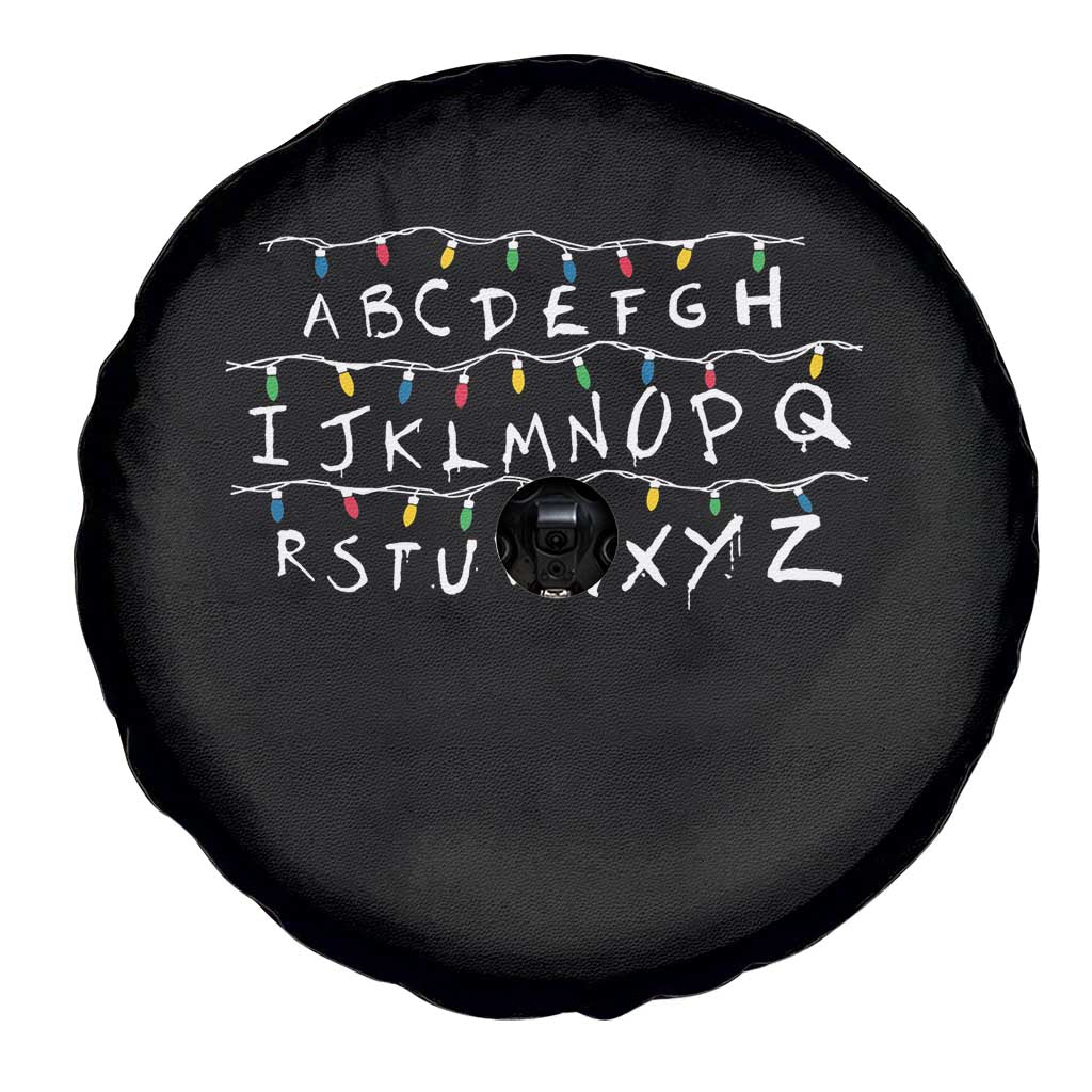 Funny Stranger Christmas Spare Tire Cover Alphabet Xmas Lights Movie TS11 Print Your Wear