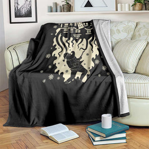 Funny Stranger Christmas Throw Blanket Heavy Metal Santa Upside Down TS11 Print Your Wear
