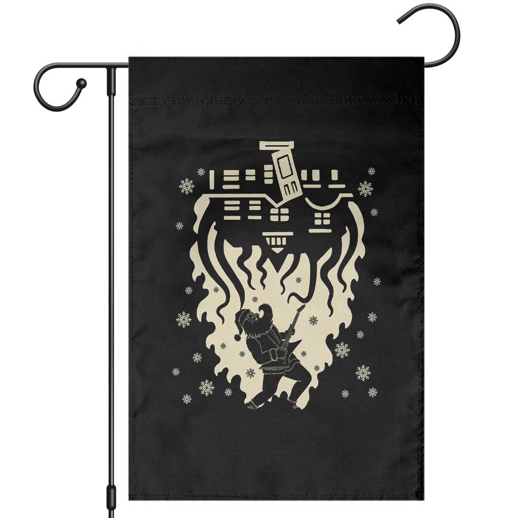 Funny Stranger Christmas Garden Flag Heavy Metal Santa Upside Down TS11 Black Print Your Wear