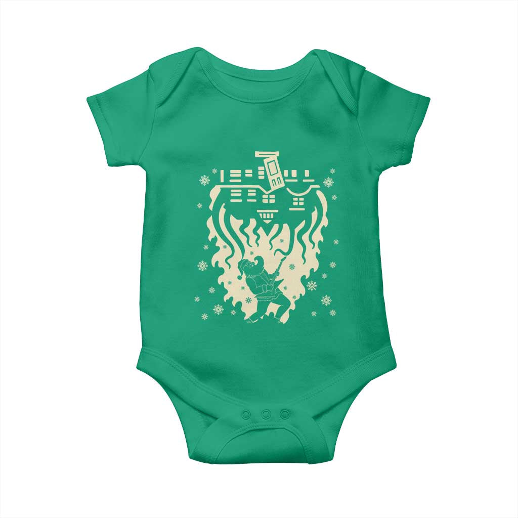 Funny Stranger Christmas Baby Onesie Heavy Metal Santa Upside Down TS11 Irish Green Print Your Wear