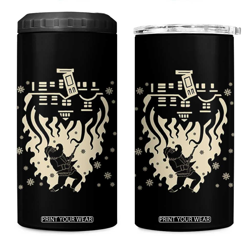 Funny Stranger Christmas 4 in 1 Can Cooler Tumbler Heavy Metal Santa Upside Down TS11 One Size: 16 oz Black Print Your Wear