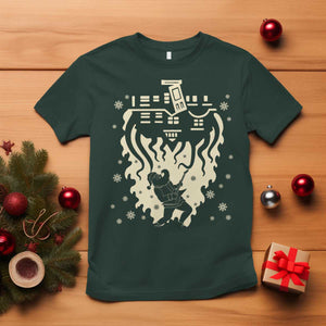 Funny Stranger Christmas T Shirt Heavy Metal Santa Upside Down TS11 Dark Forest Green Print Your Wear