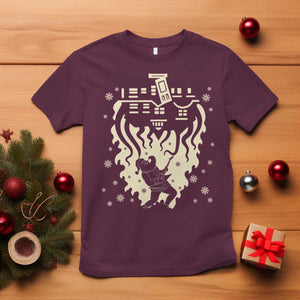 Funny Stranger Christmas T Shirt Heavy Metal Santa Upside Down TS11 Maroon Print Your Wear