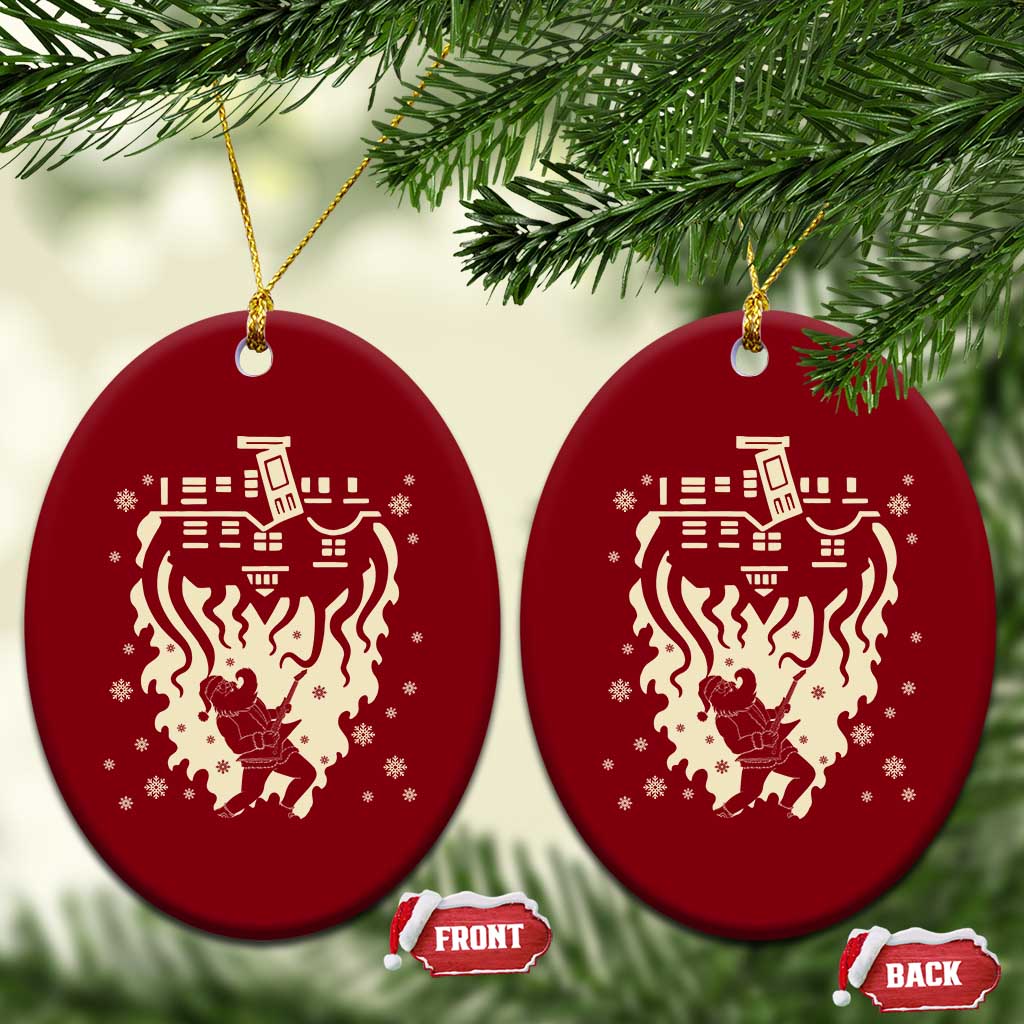 Funny Stranger Christmas Ceramic Ornament Heavy Metal Santa Upside Down TS11 Print Your Wear