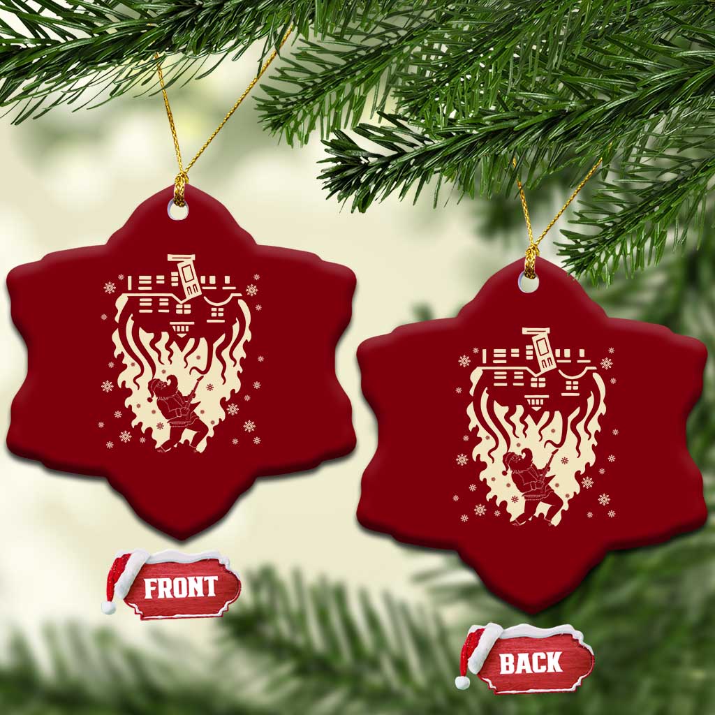 Funny Stranger Christmas Ceramic Ornament Heavy Metal Santa Upside Down TS11 Print Your Wear