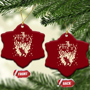 Funny Stranger Christmas Ceramic Ornament Heavy Metal Santa Upside Down TS11 Print Your Wear