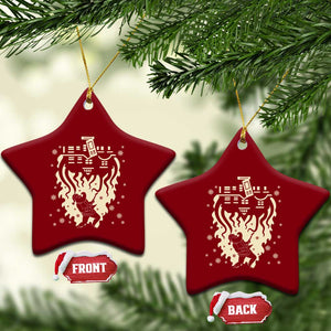 Funny Stranger Christmas Ceramic Ornament Heavy Metal Santa Upside Down TS11 Print Your Wear