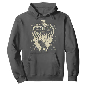Funny Stranger Christmas Hoodie Heavy Metal Santa Upside Down TS11 Dark Heather Print Your Wear