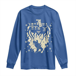 Funny Stranger Christmas Long Sleeve Shirt Heavy Metal Santa Upside Down TS11 Royal Blue Print Your Wear