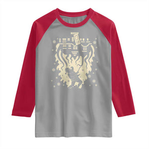 Funny Stranger Christmas Raglan Shirt Heavy Metal Santa Upside Down TS11 Sport Gray Red Print Your Wear