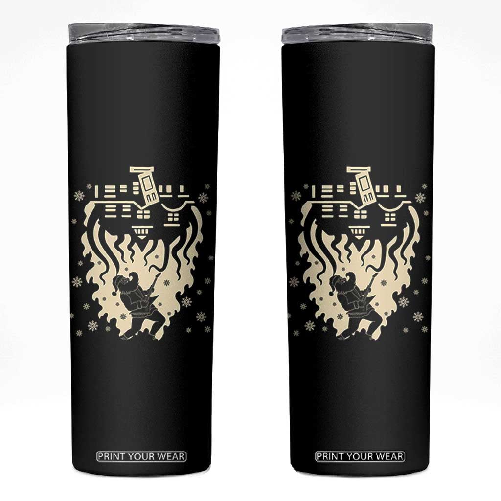 Funny Stranger Christmas Skinny Tumbler Heavy Metal Santa Upside Down TS11 Black Print Your Wear