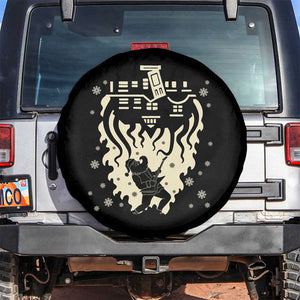 Funny Stranger Christmas Spare Tire Cover Heavy Metal Santa Upside Down TS11 No hole Black Print Your Wear