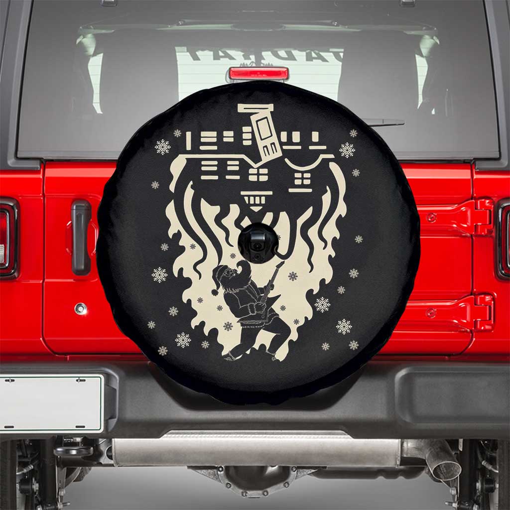 Funny Stranger Christmas Spare Tire Cover Heavy Metal Santa Upside Down TS11 Black Print Your Wear