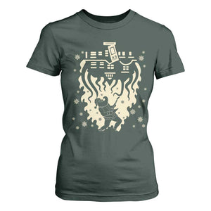 Funny Stranger Christmas T Shirt For Women Heavy Metal Santa Upside Down TS11 Dark Forest Green Print Your Wear