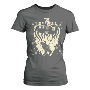 Funny Stranger Christmas T Shirt For Women Heavy Metal Santa Upside Down TS11 Dark Heather Print Your Wear