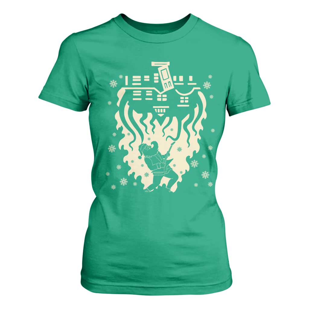 Funny Stranger Christmas T Shirt For Women Heavy Metal Santa Upside Down TS11 Irish Green Print Your Wear