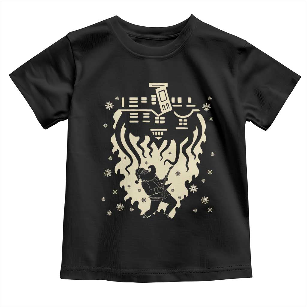 Funny Stranger Christmas Toddler T Shirt Heavy Metal Santa Upside Down TS11 Black Print Your Wear