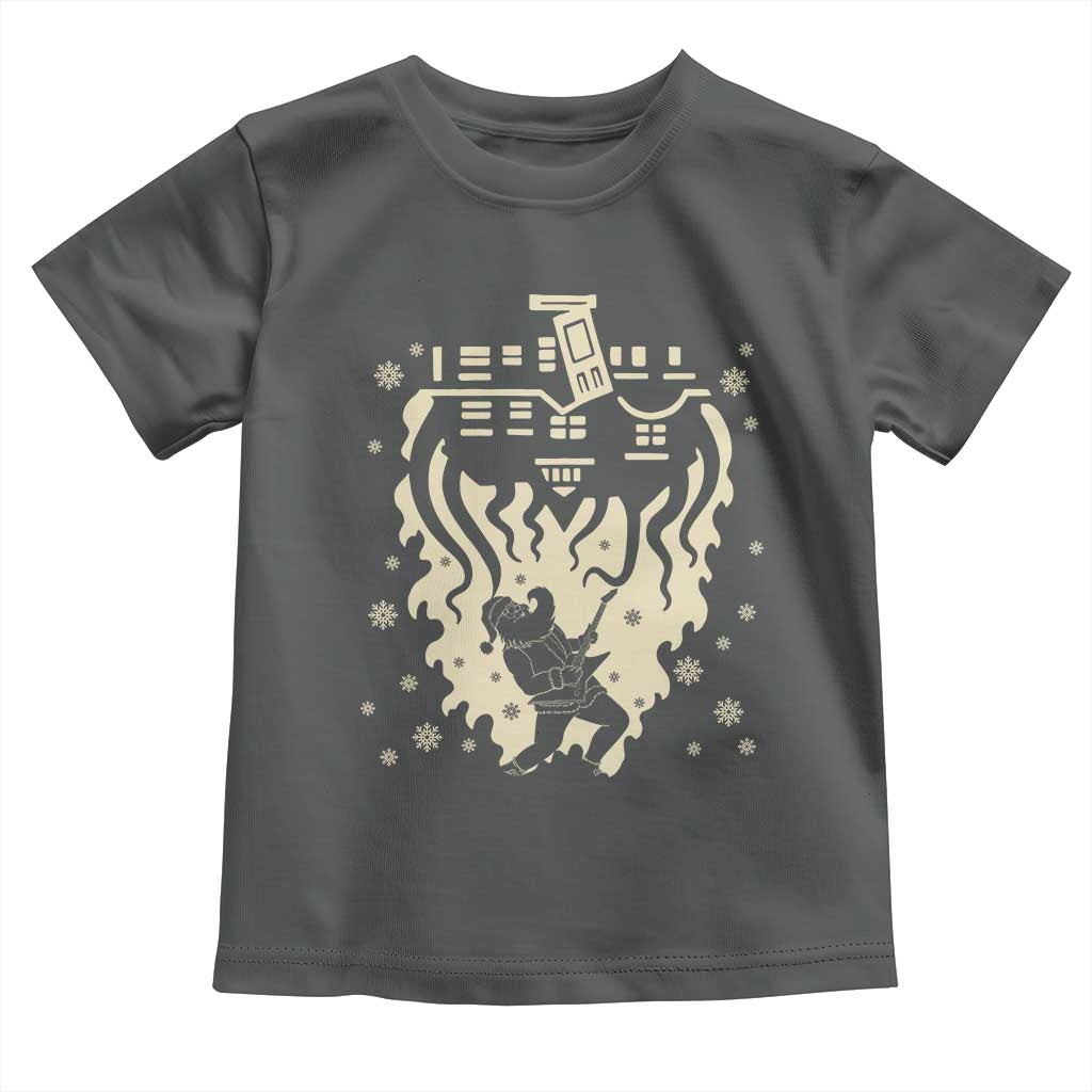 Funny Stranger Christmas Toddler T Shirt Heavy Metal Santa Upside Down TS11 Dark Heather Print Your Wear
