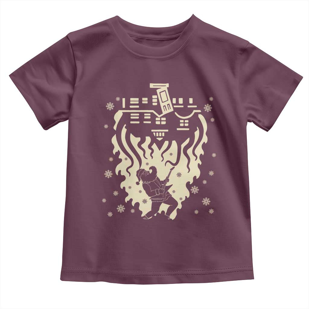 Funny Stranger Christmas Toddler T Shirt Heavy Metal Santa Upside Down TS11 Maroon Print Your Wear