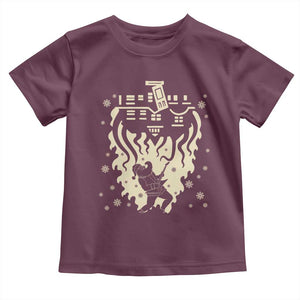 Funny Stranger Christmas Toddler T Shirt Heavy Metal Santa Upside Down TS11 Maroon Print Your Wear
