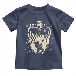 Funny Stranger Christmas Toddler T Shirt Heavy Metal Santa Upside Down TS11 Navy Print Your Wear
