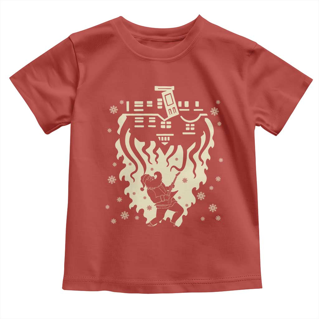 Funny Stranger Christmas Toddler T Shirt Heavy Metal Santa Upside Down TS11 Red Print Your Wear