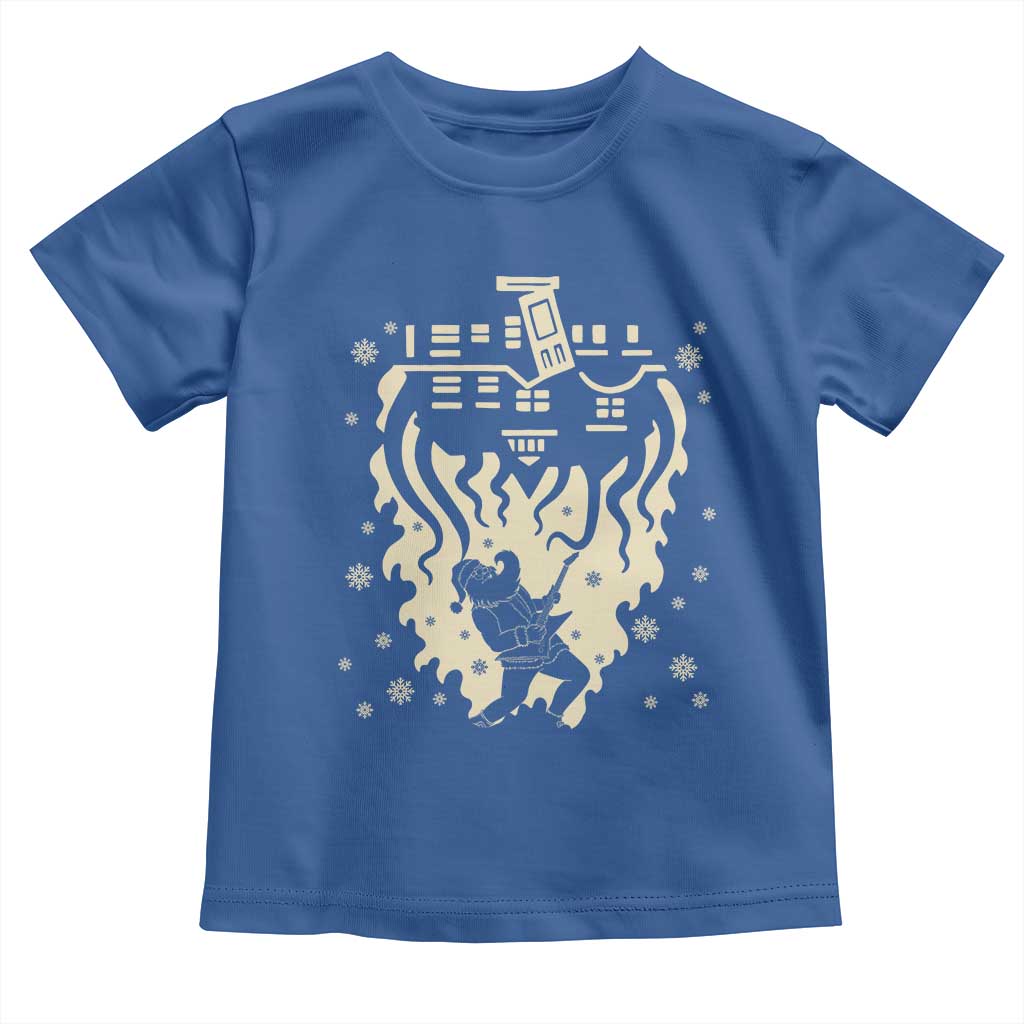 Funny Stranger Christmas Toddler T Shirt Heavy Metal Santa Upside Down TS11 Royal Blue Print Your Wear