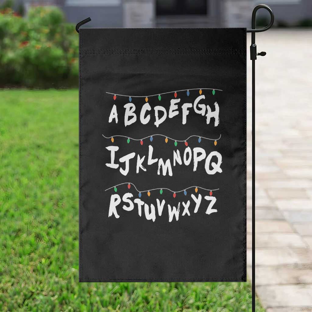 Funny Stranger Christmas Garden Flag Alphabet Xmas Lights TS11 Print Your Wear
