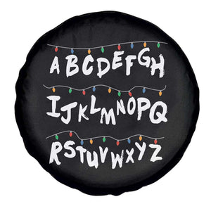 Funny Stranger Christmas Spare Tire Cover Alphabet Xmas Lights TS11 Print Your Wear