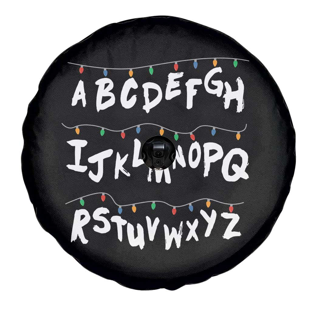 Funny Stranger Christmas Spare Tire Cover Alphabet Xmas Lights TS11 Print Your Wear