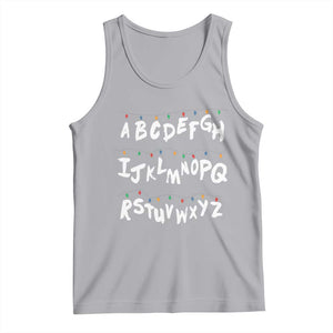 Funny Stranger Christmas Tank Top Alphabet Xmas Lights TS11 Athletic Heather Print Your Wear