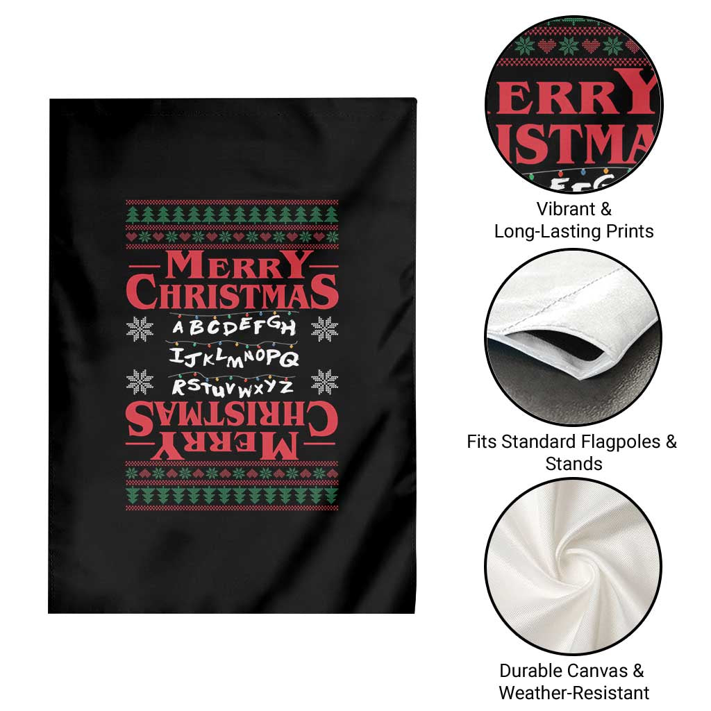 Funny Stranger Xmas Garden Flag Merry Christmas Alphabet Neon Lights Movie TS11 Print Your Wear