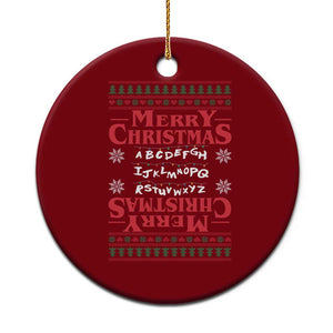 Funny Stranger Xmas Ceramic Ornament Merry Christmas Alphabet Neon Lights Movie TS11 1pc Red Print Your Wear