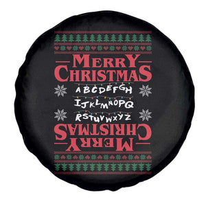 Funny Stranger Xmas Spare Tire Cover Merry Christmas Alphabet Neon Lights Movie TS11 Print Your Wear
