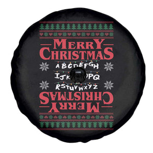 Funny Stranger Xmas Spare Tire Cover Merry Christmas Alphabet Neon Lights Movie TS11 Print Your Wear