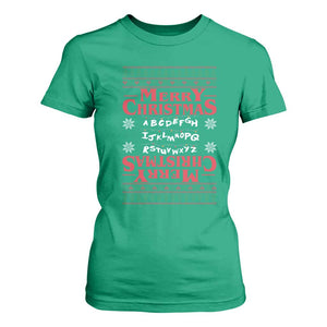 Funny Stranger Xmas T Shirt For Women Merry Christmas Alphabet Neon Lights Movie TS11 Irish Green Print Your Wear